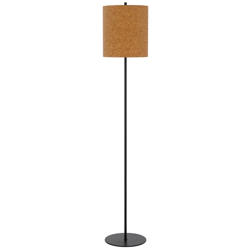 Pole 100w Metal Floor Lamp With Cork Shade