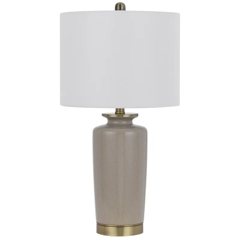 150w 3 Way Modica Ceramic Table Lamp With Hardback Fabric Shade