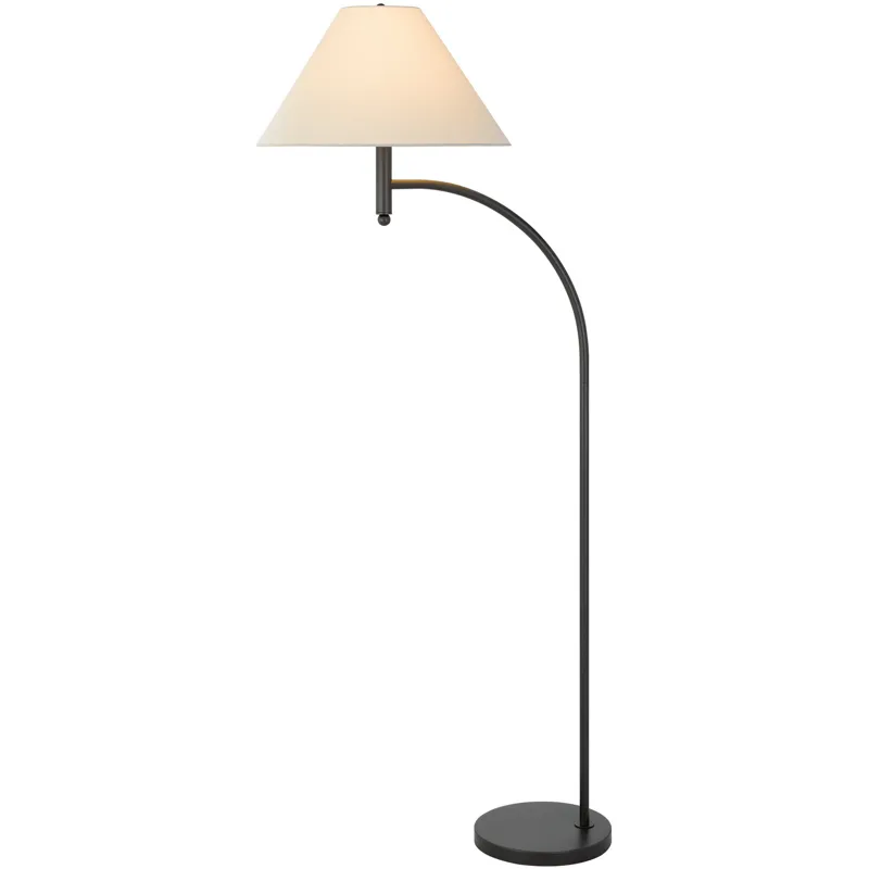 Mosley 150w 3 Way Groton Metal Mini Arc Floor Lamp With Hardback Fabric Shade