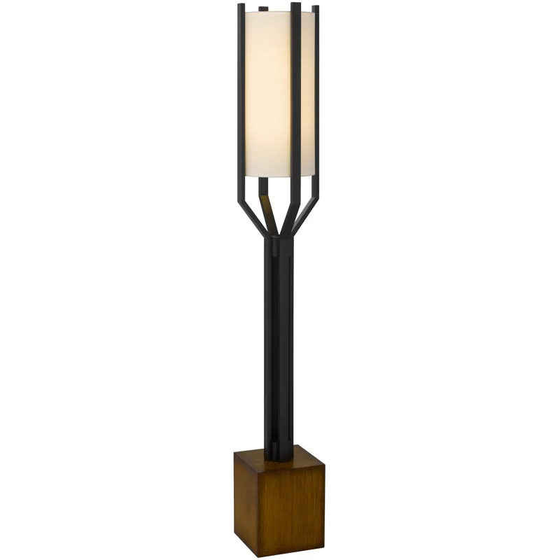 Woodsmere 60w Keene Metal Floor Lamp With Integrated Hardback Fabric Shade