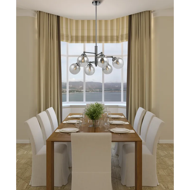 40w X 6 Prato Metal/Glass 6 Lights Chandelier