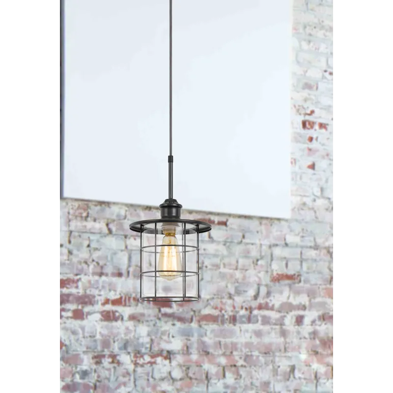 60w Silverton Metal/Glass Pendant Fixture(Edison Bulbs Included)