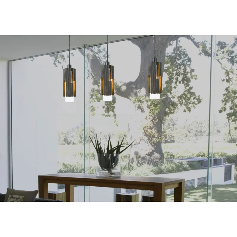 60w Reggio Wood Pendant Glass Fixture(Edison Bulb Not Included)