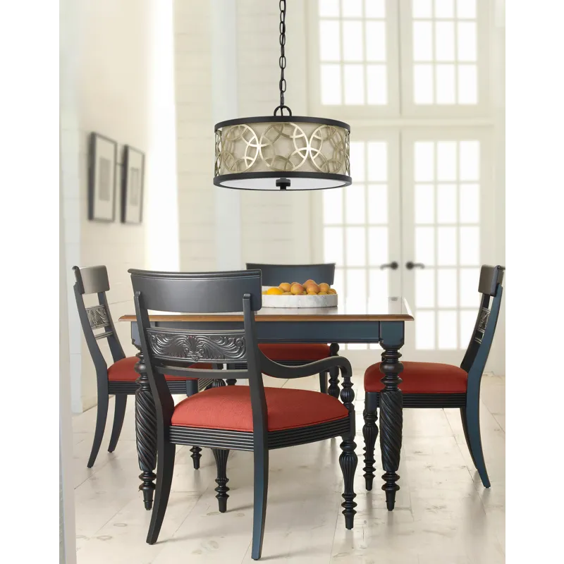 60w X 2 Carmel 2 Light Metal 2 In 1 Semi-Flush Pendant Chandelier