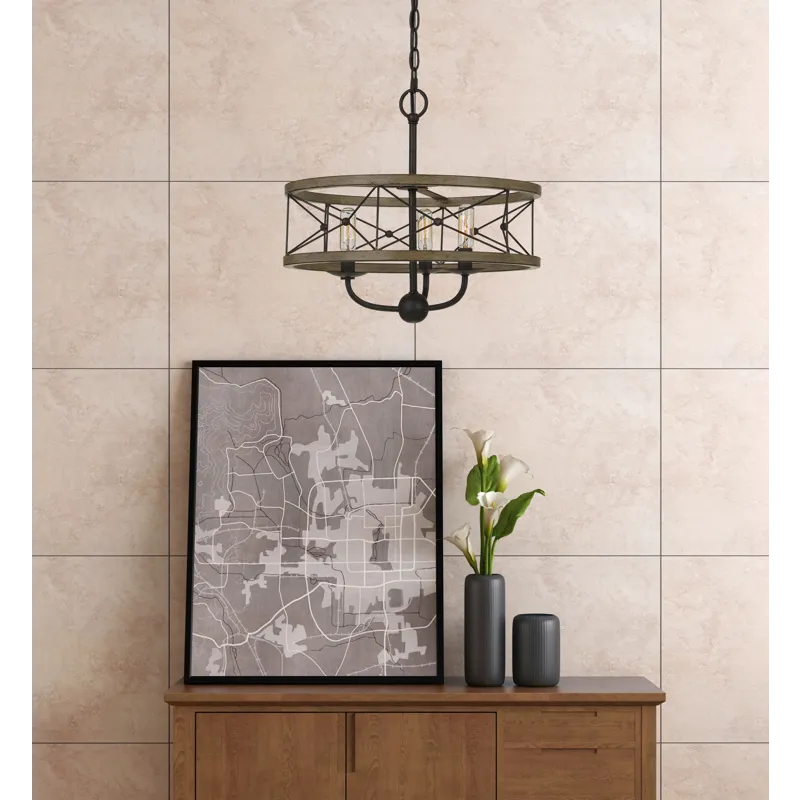 40w X 3 Modica Metal Pendant Fixture(Edison Bulbs Not Included)