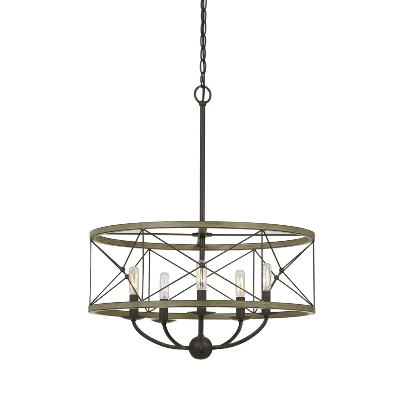 40w X 5 Modica Metal Pendant Fixture(Edison Bulbs Not Included)