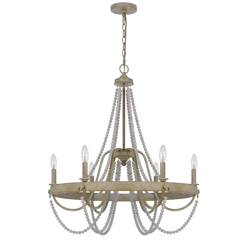 60w X 6 Macon Beaded Metal Chandelier