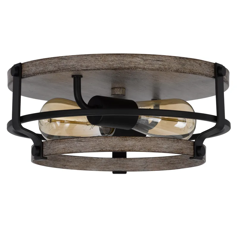 60w X 2 Clarita Metal Semi Flush Mount Fixture