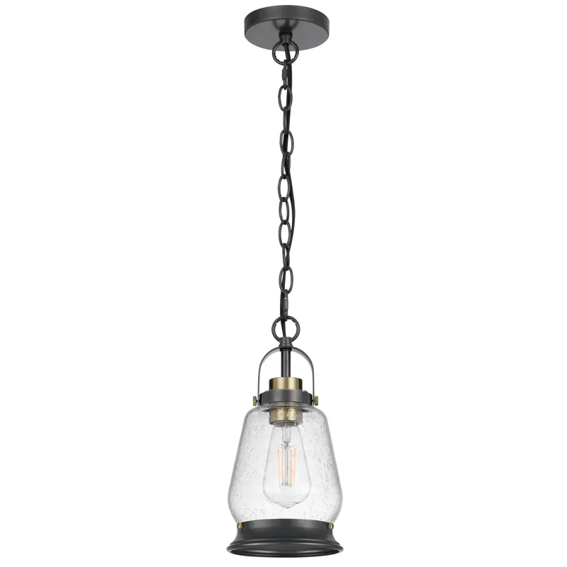 60w Kavala Metal Pendant Light With Glass Shade