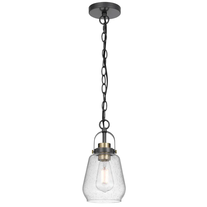 60w Kavala Metal Pendant Light With Glass Shade