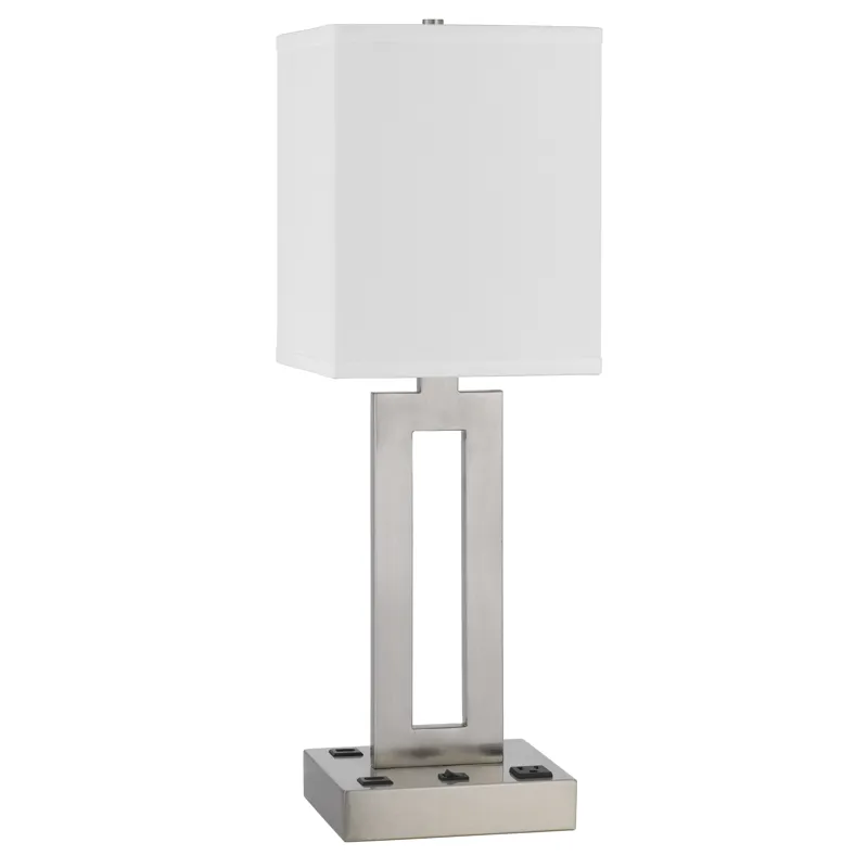 Sarnia Metal Desk Lamp With 1 Outlet And 2 USB Charging Ports