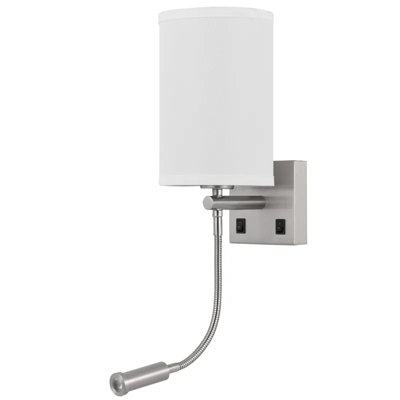 60w Lakewood Wall Lamp With 1w Intergrated LED Reading Lamp