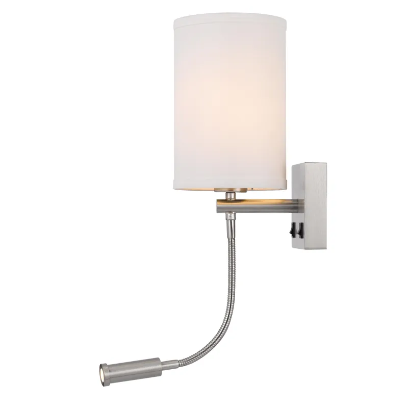 60w Lakewood Wall Lamp With 1w Intergrated LED Reading Lamp