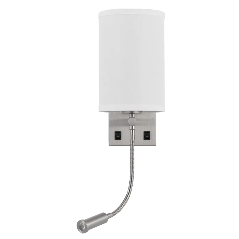 60w Lakewood Wall Lamp With 1w Intergrated LED Reading Lamp
