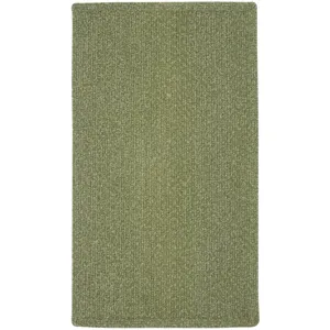 Heathered Sage Green Vertical Stripe Rectangle Rug - 9\'2\" x 13\'2\"