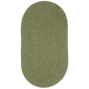 Heathered Sage Green Oval Rug - 8\' x 11\'
