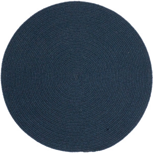 Heathered Pinwheel Navy Blue Solid Round Rug