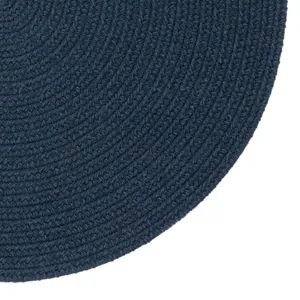 Heathered Pinwheel Navy Blue Solid Round Rug - 5\'6\" x 5\'6\"