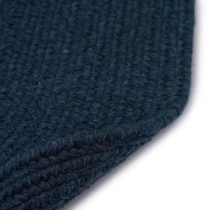 Heathered Pinwheel Navy Blue Solid Oval Rug - 4\' x 6\'