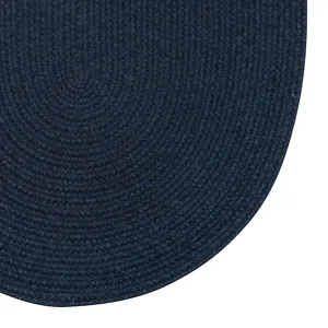 Heathered Pinwheel Navy Blue Solid Oval Rug - 4\' x 6\'