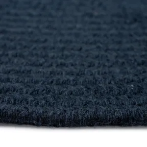 Heathered Pinwheel Navy Blue Solid Oval Rug - 4\' x 6\'