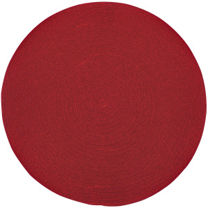 Heathered Scarlet Red Solid Round Rug