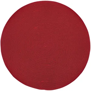 Heathered Scarlet Red Solid Round Rug - 8\'6\" x 8\'6\"