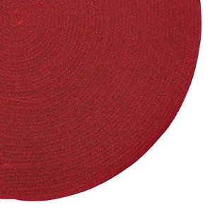 Heathered Scarlet Red Solid Round Rug - 8\'6\" x 8\'6\"