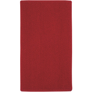 Heathered Scarlet Red Solid Vertical Stripe Rectangle Rug