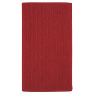 Heathered Scarlet Red Solid Vertical Stripe Rectangle Rug - 2\'3\" x 4\'3\"