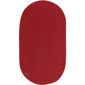 Heathered Scarlet Red Solid Oval Rug