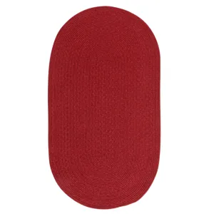 Heathered Scarlet Red Solid Oval Rug - 7\' x 9\'
