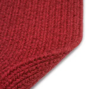 Heathered Scarlet Red Solid Oval Rug - 7\' x 9\'