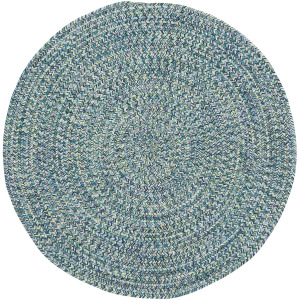 Sea Glass Ocean Blue Round Rug