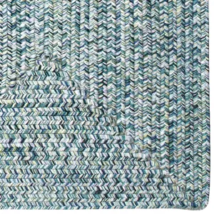 Sea Glass Ocean Blue Concentric Rectangle Rug - 2\'3\" x 4\'3\"