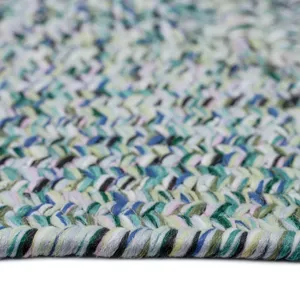 Sea Glass Ocean Blue Concentric Rectangle Rug - 2\'3\" x 4\'3\"