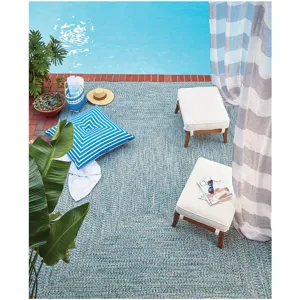Sea Glass Ocean Blue Oval Rug - 4\' x 6\'