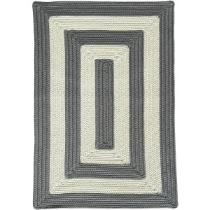 Timeless Gray Concentric Rectangle Rug