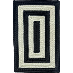 Timeless Black Concentric Rectangle Rug