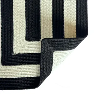 Timeless Black Concentric Rectangle Rug - 2\' x 8\'