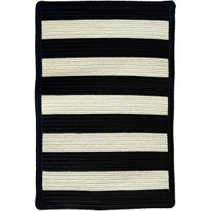 Timeless Black Cross Sewn Rectangle Rug