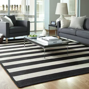 Timeless Black Cross Sewn Rectangle Rug - 9\'2\" x 13\'2\"