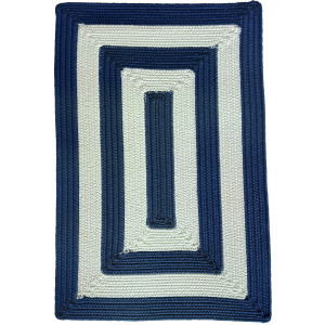 Timeless Navy Concentric Rectangle Rug