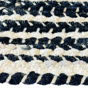 Crafted Black White Concentric Rectangle Rug - 11\'4\" x 14\'4\"