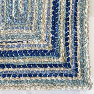 Crafted Seafoam Concentric Rectangle Rug - 11\'4\" x 14\'4\"