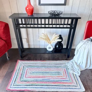 Crafted Vivid Concentric Rectangle Rug - 2\'3\" x 9\'3\"