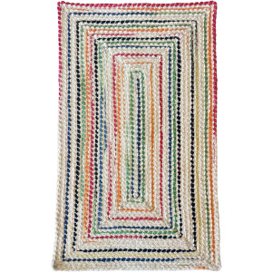 Crafted Vivid Concentric Rectangle Rug - 11'4
