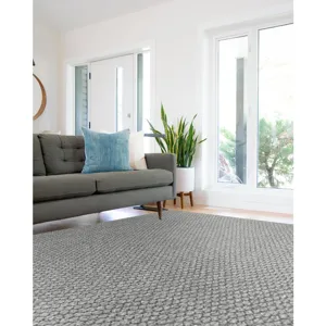 Worthington Cool Grey Vertical Stripe Rectangle Rug - 2\' x 8\'