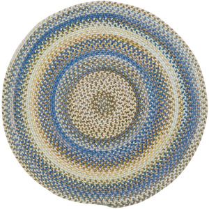 American Legacy Natural Blue Round Rug - 3' x 3'