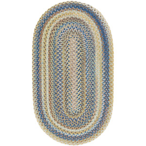 American Legacy Natural Blue Oval Rug